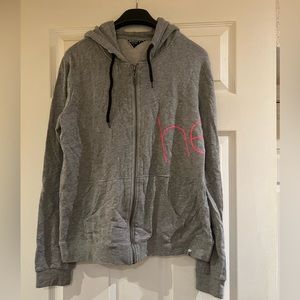 ROXY Grey Zip Up Hoodie